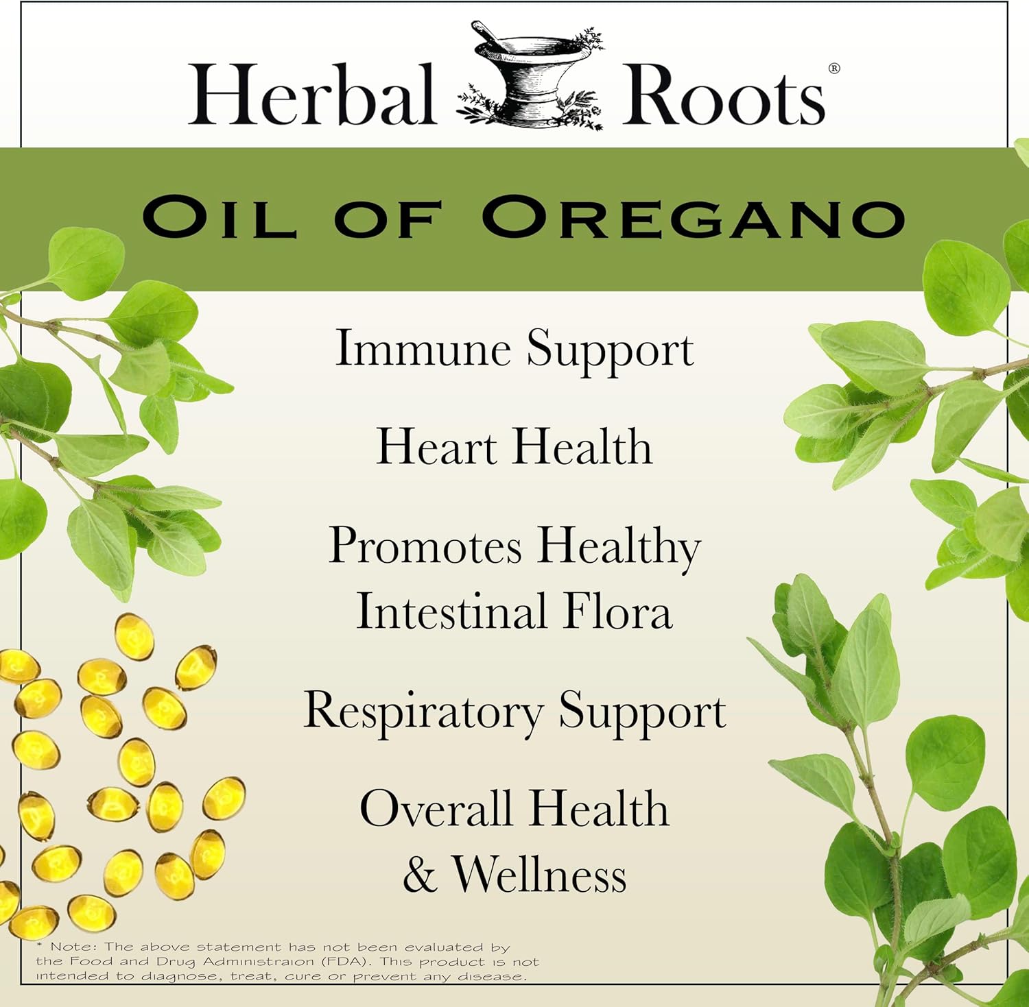 Herbal Roots Oil of Oregano - Made from Mediterranean Oregano Oil - 90 Easy to Swallow Softgel Capsules - Extra Strength 150mg 24hrsmart